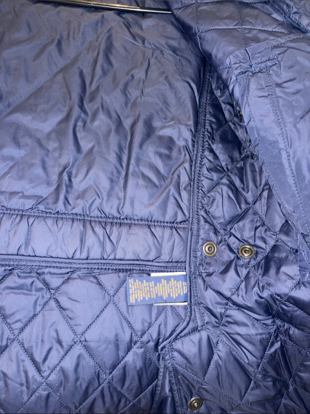 Polo by Ralph Lauren Navy Quilted Jacket with Brown Suede Accents - Picture 11 of 12
